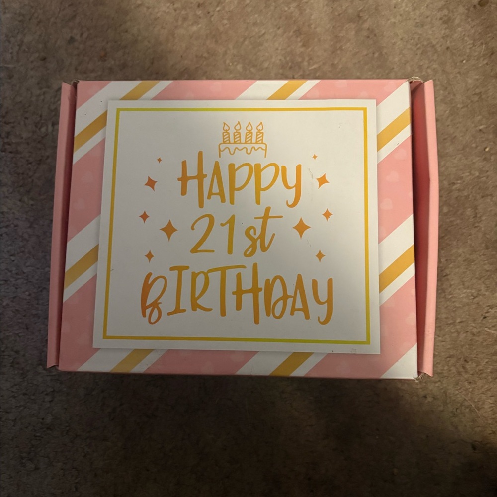 Pink and Yellow 21st Birthday Card